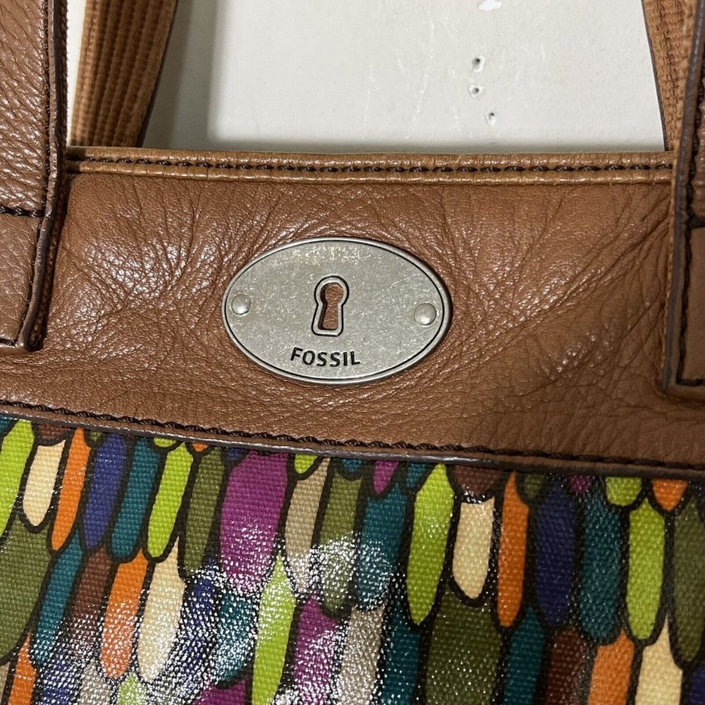 Fossil Key-Per Shopper Geometric Multicolor Handb… - image 3